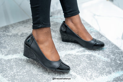Wellie wedge heels